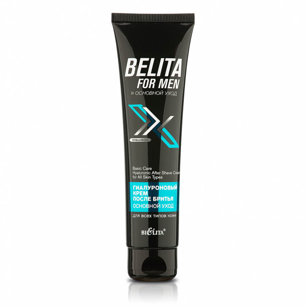 BELITA FOR MEN Основной уход  Крем после бритья гиалуроновый для всех типов кожи, 100мл 