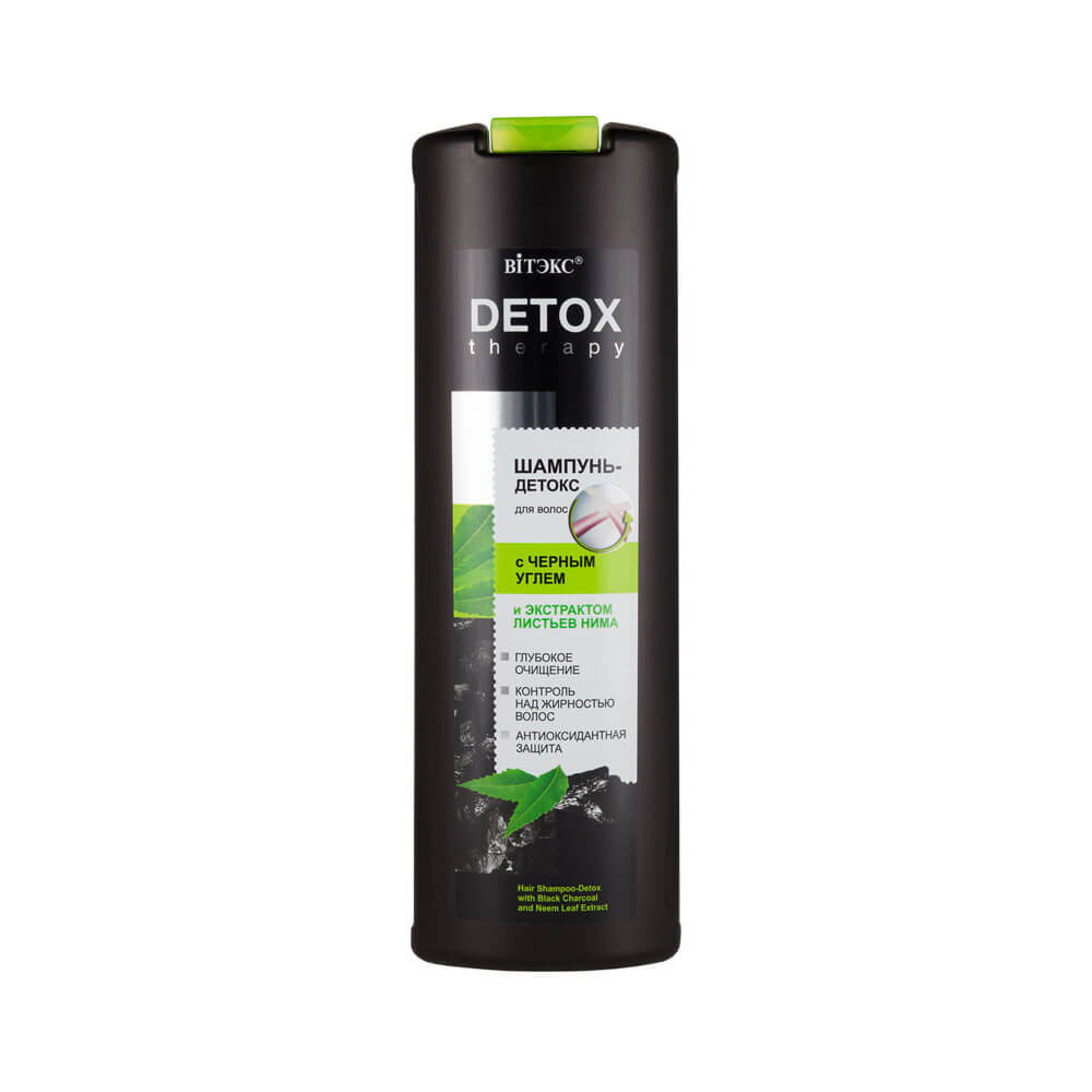 Detox Therepy Шампунь-Детокс для волос с "черным углем и экстрактом листьев нима", 500мл