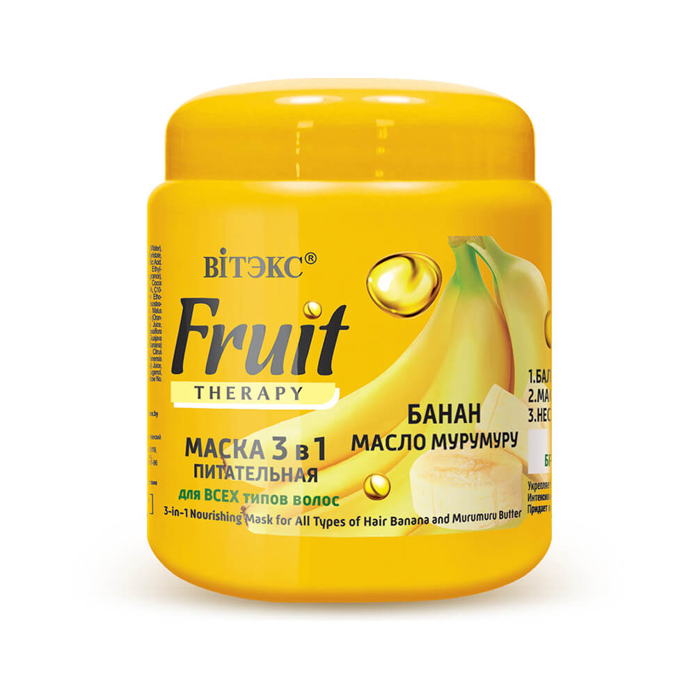 FRUIT Therapy Питательная Маска для всех типов волос  "Банан и масло мурумуру", 450мл 