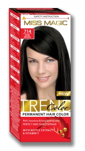 Краска для волос 714 Темно-коричневый (краск.40г,окисл.50г,перч.)