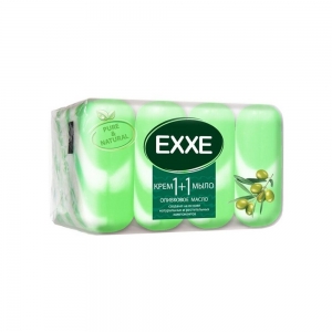 EXXE 1+1 Крем-мыло туал. "Оливковое масло" 90г (зеленое) полосатое (экопак 4шт) 