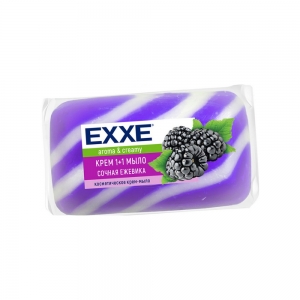 EXXE 1+1 Крем-мыло туал. "Ежевика" 80г (фиолет) полосатое