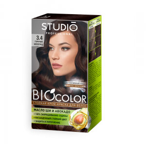 Стойкая крем-краска для волос на основе биомасел Biocolor Горячий шоколад 3.4