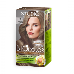 Стойкая крем-краска для волос на основе биомасел Biocolor Пепельно-русый 7.1