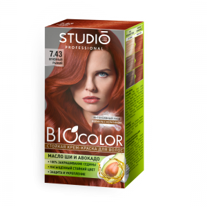 Стойкая крем-краска для волос на основе биомасел Biocolor Огненный рыжий 7.43