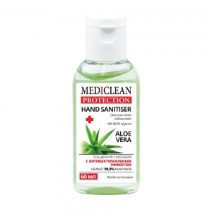 Гель для ухода за кожей рук Mediclean Protection Aloe Vera с антибактериальным эффектом, 60мл