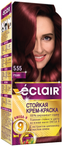 Краска для волос ECLAIR OMEGA-9 5.55 Рубин (краска 50, окислитель 50,маска 30, перчатки) 