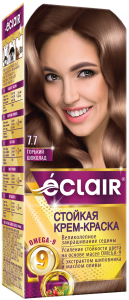 Краска для волос ECLAIR OMEGA-9  7.7 Горький шоколад (краска 50, окислитель 50,маска 30, перчатки)