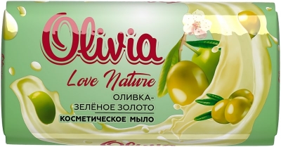 Мыло туалетное твердое ALVIERO ''OLIVIA'' Оливка Зелёное золото, 140 гр