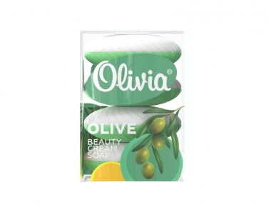 Мыло туалетное твердое упаковка по 4 штуки ALVIERO ''OLIVIA''  OLIVE, 420 гр 