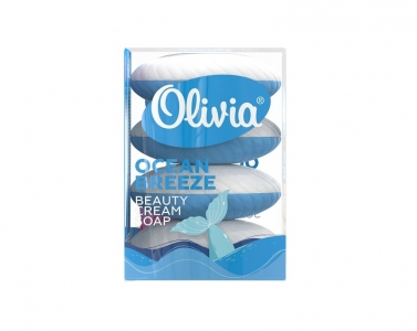 Мыло туалетное твердое упаковка по 4 штуки ALVIERO ''OLIVIA''  OCEAN BREEZE, 420 гр 