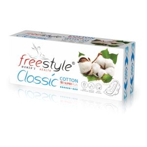 Прокладки гигиенические FreeStyle  Classic COTTON SUPER PLUS soft (10шт) 