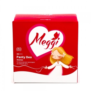 Прокладки гигиенические на каждый день Meggi Panty Deo хлопок (60шт)
