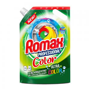 Жидкое средство для стирки Romax Professional Color в мягкой упаковке, 1,5л