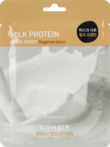 Маска для лица CONSLY Daily Solution  с молочными протеинами, тканевая, 25мл 